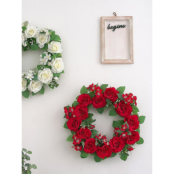 Kunstig Rosekrans Vine Dørhengende Garland 42cm