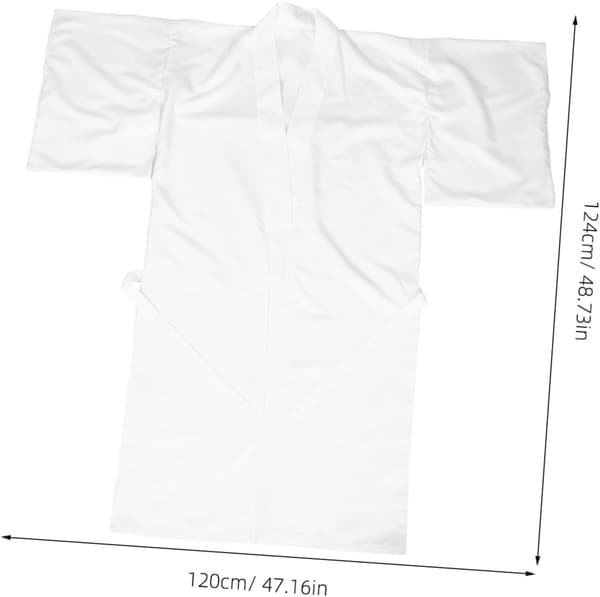 Japansk Kimono Robe Foder för Kvinnor Vit Långärmad Innerklänning Mjuk Polyester Bekväm Bas