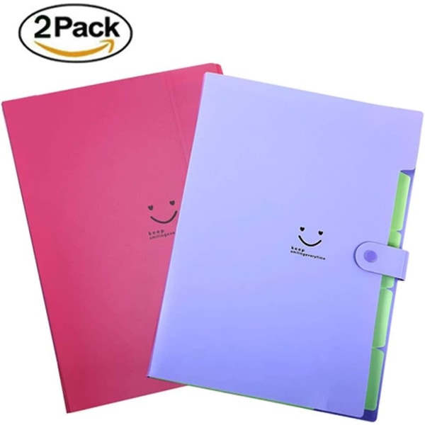 Expandable Portable Filing Folder, A4 Document Folder, A4 Folded Folder, 5 Compartments, Handheld Fo