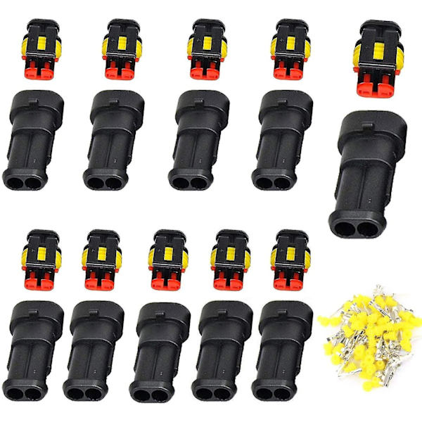 Vandtæt Stik 12 Kit 2-polet Elektrisk Terminal Stik
