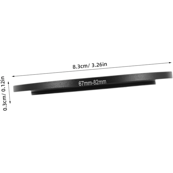 67mm-82mm Step-up Ring Filter Adapter til Kameraobjektiv UV Filter Ring til SLR