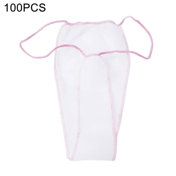 100 stk/sett Engangs Truser Midje T Thong Praktisk Kvinner Hygienisk T Thong Undertøy For Spa-yuhao White