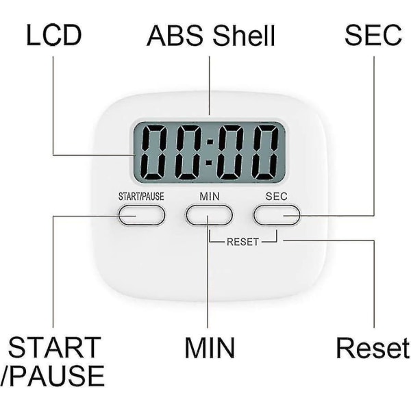 Köktimer, Digital Köktimer Magnetisk Nedräkningstimer Stoppur