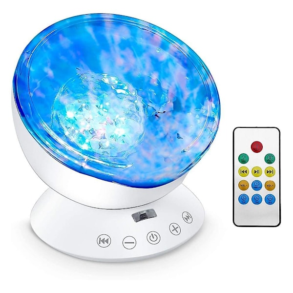 Ocean Wave Projektor Havfrue Dekoration Natlampe 7 Farver
