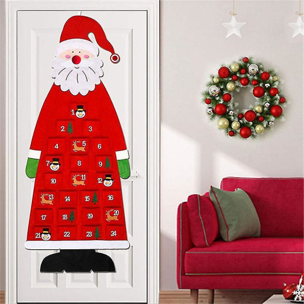 Jule-adventskalender Filt-væghængende lommer Nisselegetøj