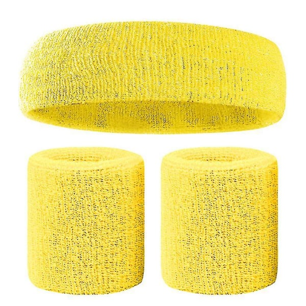 Svettbandsset Färgglada Hårband Armband Elastiskt Atletiskt Svettabsorberande Svettbands för Män och