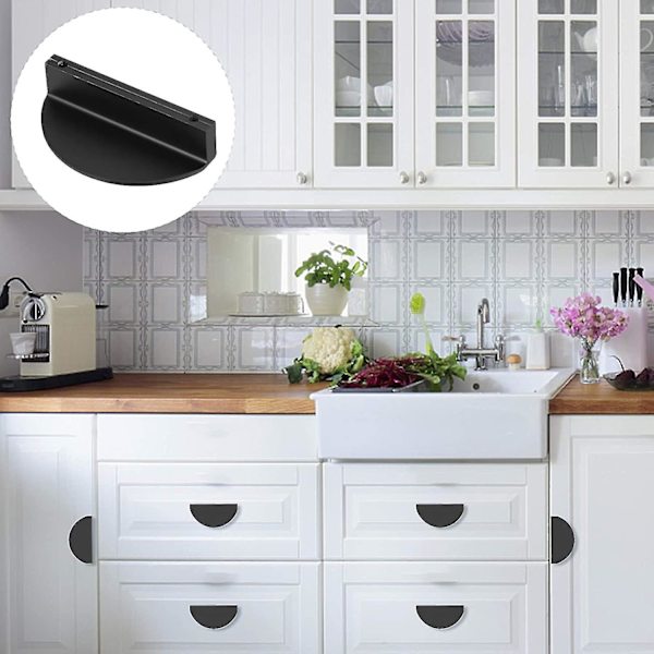 4 stk. Skuffesknopper Halvmåne Kabinetsgreb Aluminium Halvmåne Kommode Knapper Møbel Hardware
