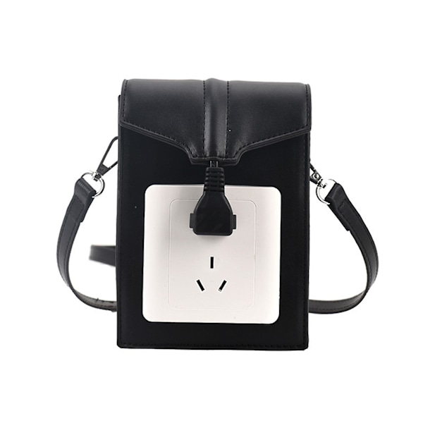 Crossbodyväska för kvinnor, liten crossover-väska, lång axelrem Black