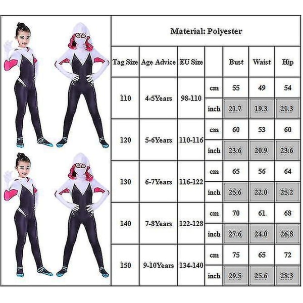 4-10 Barn Flickor Gwen Med Mask Jumpsuit 5-6 Years