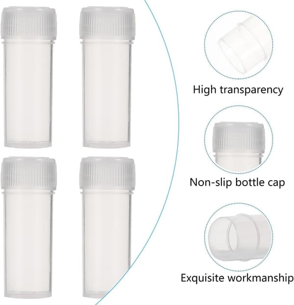 200 st 5 ml påfyllningsbara plastflaskor med läckagesäkra lock, reseprovflaskor