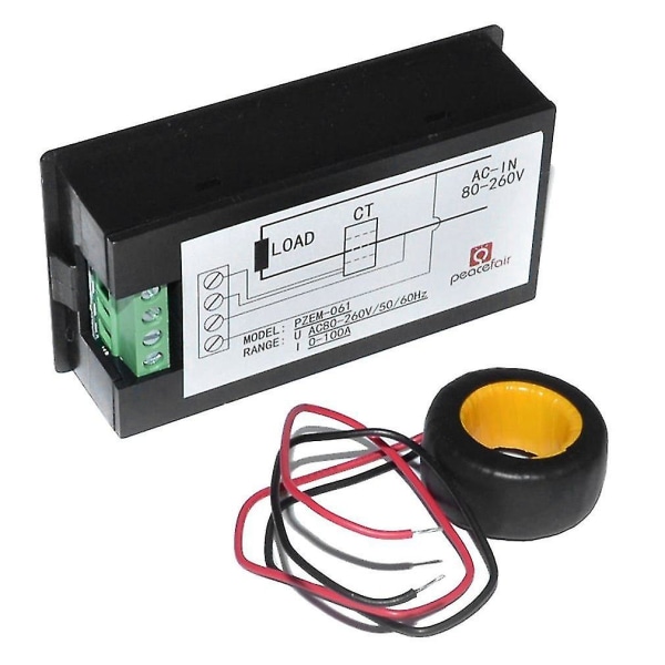 LCD AC 80-260V 0-100A Digital Spændings- og Strømmåler Panel Effekt