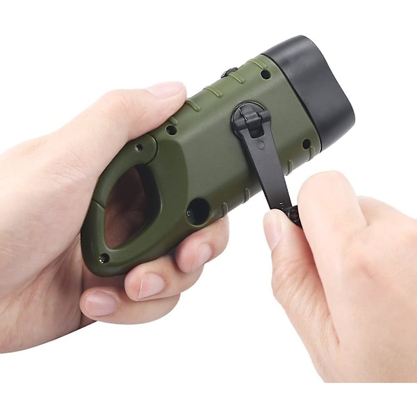 Nødblysflash, Led-lommelygte, Solgenerator, Genopladelig Lommelygte, Camping Udendørs Lommelygte green