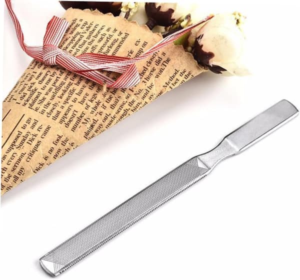 6 stk. neglefile i rustfrit stål til manicure og pedicure neglebuffer og glatter til slibning og polering