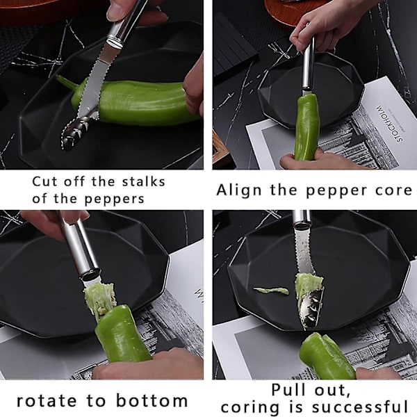 Jalapeno Grillstativ i Rustfritt Stål Grillholder Med Kjernefjernerverktøy 18 Hull Rustfritt Stål Popper Holder For Tilberedning Av Pepper Kyllinglår Vinger Chilli Rack x Chilli Knife
