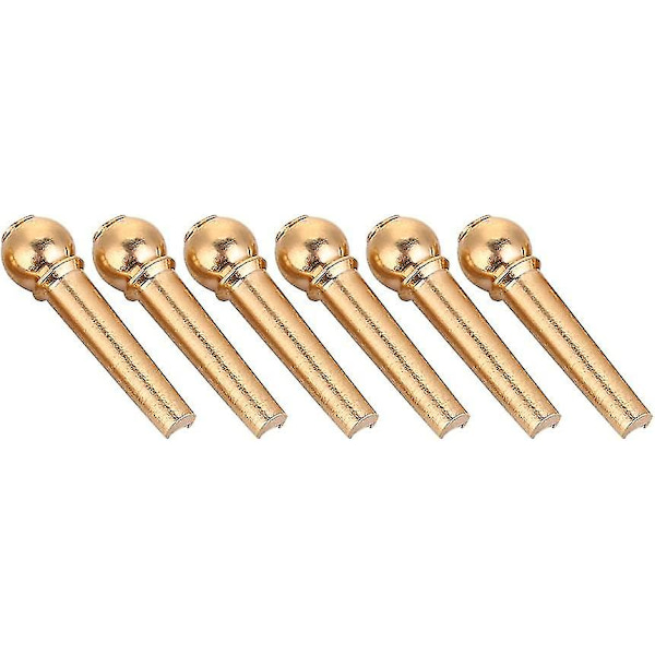 Mässing Gitarrsadelstift Gitarrsadelstift Ersättningsdelar Reparationstillbehör (Guld) (6 stycken)
