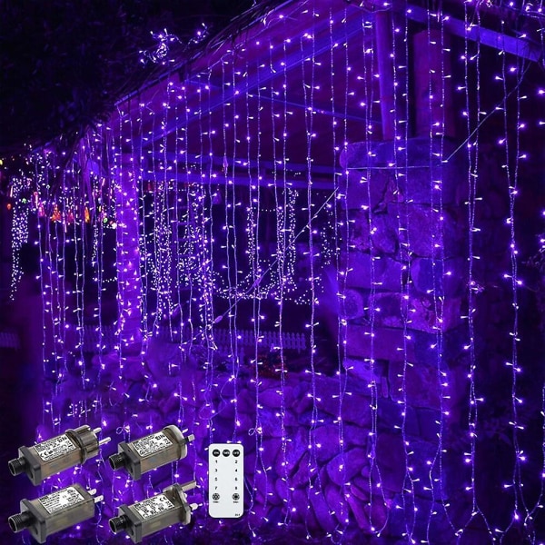 Julevinduelykter 3x3m 300LED 8 Moduser Gardin