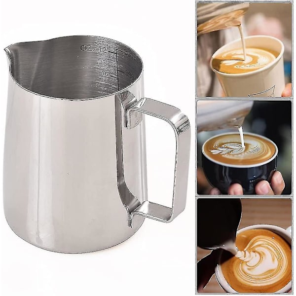 Mjölkskummare Espresso Ångkanna Rostfritt Stål Kaffe Skumkopp Med Skala