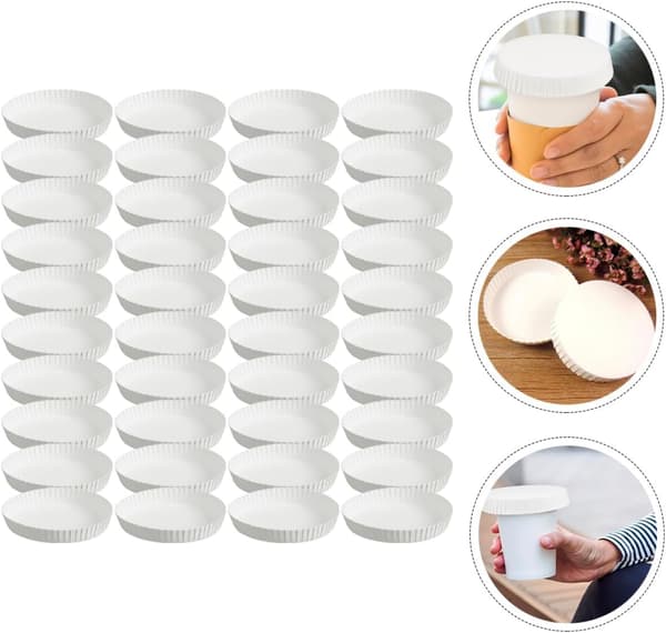 150 st engångspapperslock för kaffekoppar Engångsdrickslock av papper