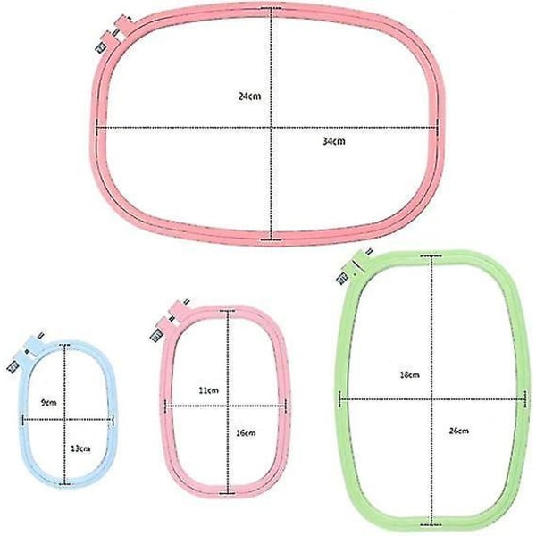 4 Pcs Embroidery Hoop Rectangle Square Frame Sewing Art Craft