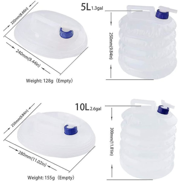 5L 10L Vikbar Vattenbehållare Camping Bärbar BPA Fri