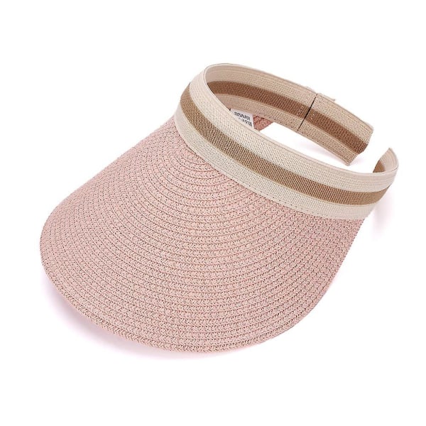 Women Large Brim Beach Straw Golf Sun Hat Summer Cap,pink