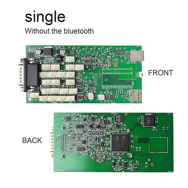 Langaton Bluetooth-yhteys - Yksilevyinen vihreä diagnostiikkatyökalu