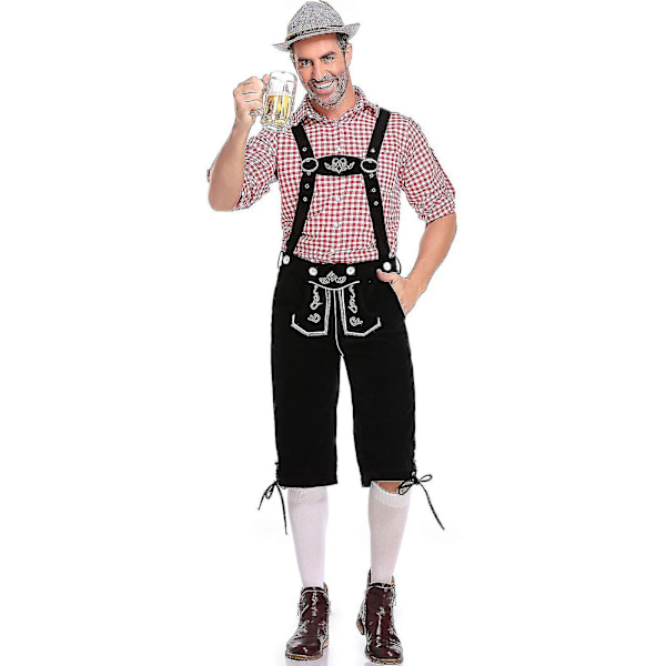 Miesten Baijerilainen Oktoberfest-asusetti Up Fancy Oktoberfest- ja Olutjuhliin L Red