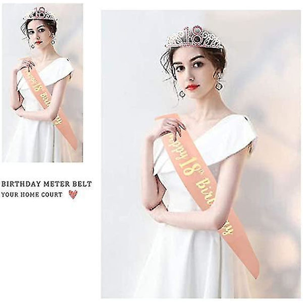 Roséguld 18-årsdagskronset - Tiara & Sash