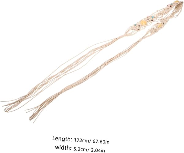 Bohemiskt midjerep bälte justerbar knut Boho vävd midjeband med stenaccent