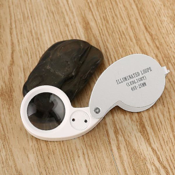 40x 25mm Upplyst Juvelerars Lupp LED Förstoringsglas