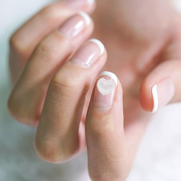 Perle Hjerte Negle Charms ABS Hvide Manicure Tilbehør til Kvinder Neglekunst Elskere