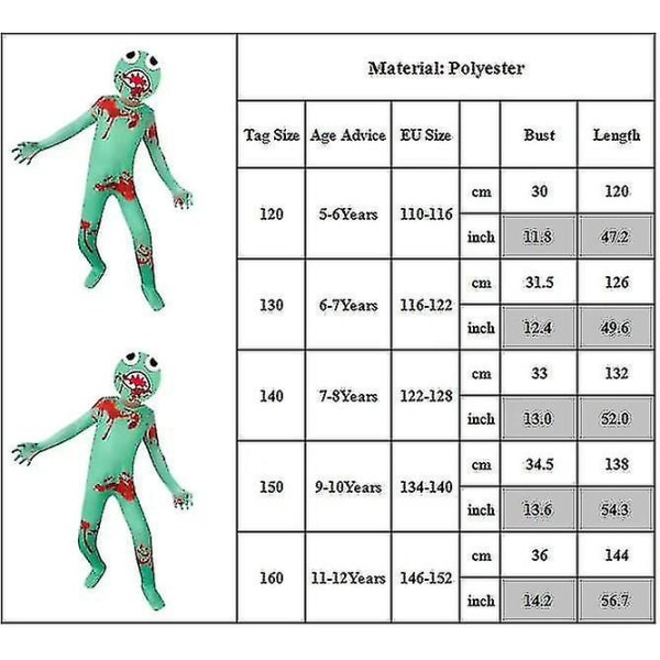 Regnbue Scenekostumer Børne Fancy Kostume Performance Jumpsuit 9-10 Years