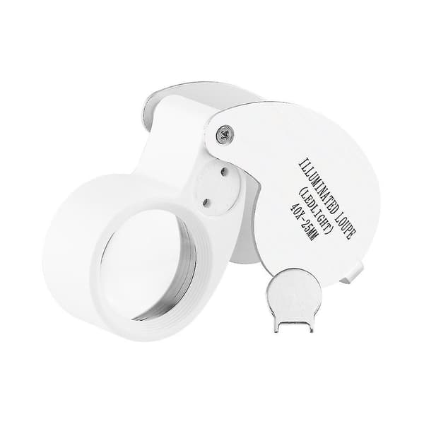 40x 25mm Opplyst Lupe for Smykkemaker LED Forstørrer