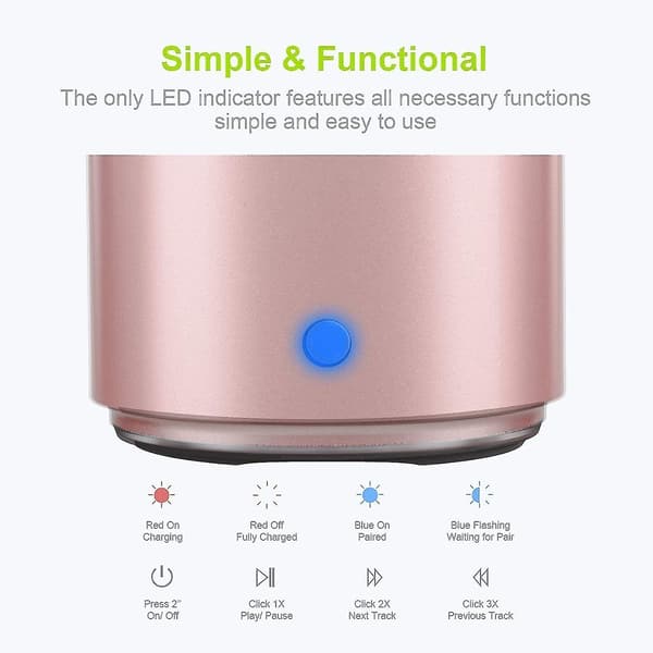 Aktiv Mini Bärbar Bluetooth-högtalare med Extra Bas, 12 Timmars Spelyta