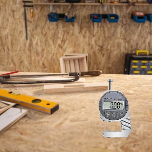 Digital Tjockleksmätare, 0-12,7 mm LCD-Display Digital Mätare, Inbyggd Elektronisk Mikrometer Tjocklek Båge För Digital Display Läder Tyg Tjocklek