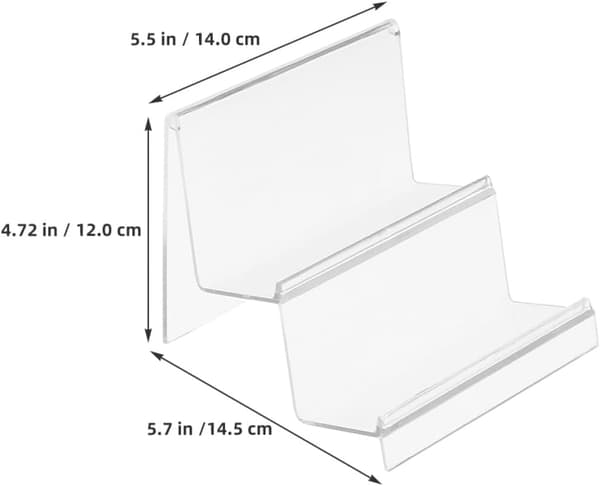 2 st akryl tvåvånings förvaringshylla för handväskor med robust struktur och modern minimalistisk design