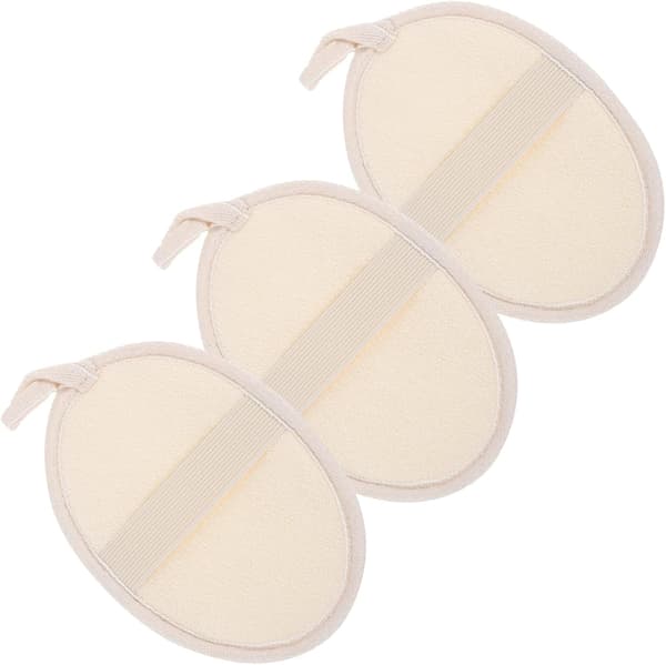 3 stk. Loofah Rensekluter Eksfolierende Kroppsskrubb Oval Pad Dusjsvamp