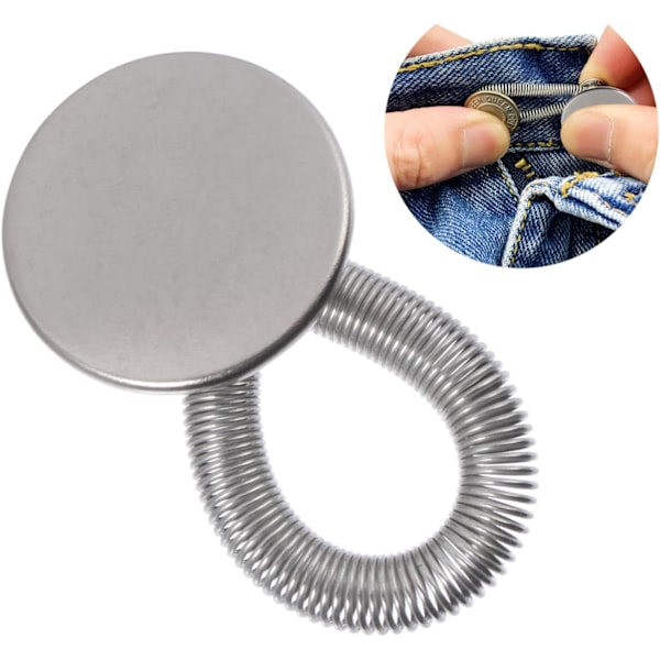3 sett Bukseforlengerknapp Elastisk Fjærknapp for Livviddeforlengere Komfortabel 20 stk.*3