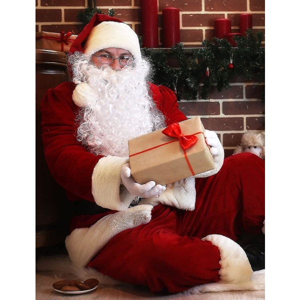 Täydellinen Velvet Santa Claus -asu aikuisten miesten puku