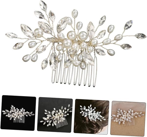Delikat brudehårssmykke Bryllupshodeplagg Dekor Hårkam for brud Elegant hodeplagg for kvinner