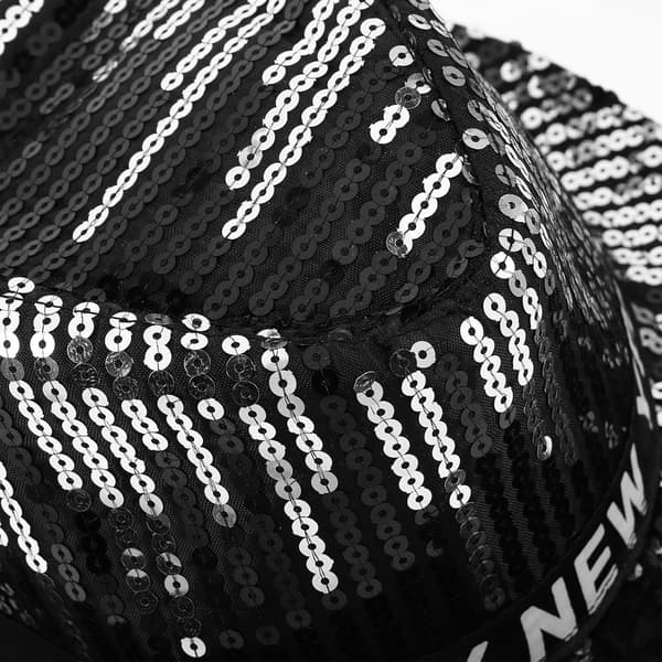 Glitter Paljett Jazzhatt: Nyttårs Glitrende Fedora - Fest Disco Hodeplagg