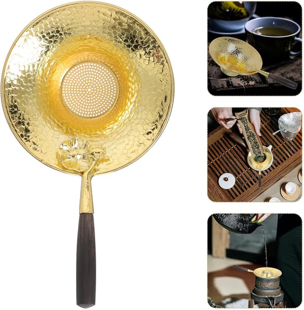 Tekoppssil Teinfuser Blomform Kreativ Enkel Koppar- och Plastmaterial Jämn Läckage