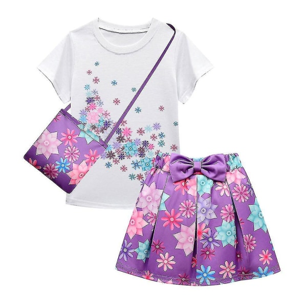 Encanto Isabella Kostym Barn Flickor Fint Outfit Topp Kjol Väska Outfit Set 4-5 Years
