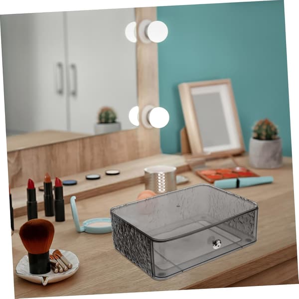 Makeup Organizer Plast Opbevaringsboks Stor Kapacitet Makeup Holder Grå Sølv Organizer til Hjemmet