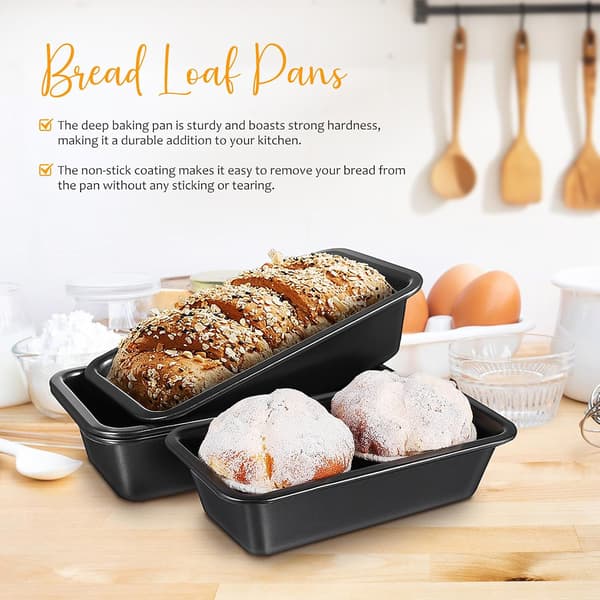 3 stk brødform toastform rektangulær karbonstål non-stick belegg solid konstruksjon sikker