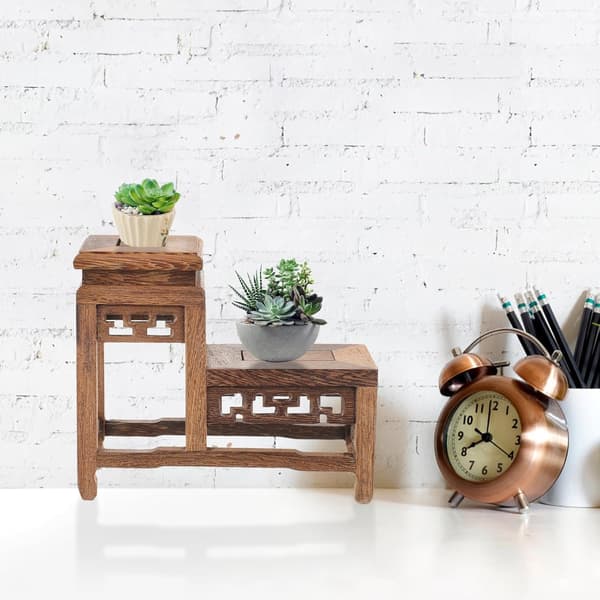 Kaffe Tre Stativ for Utstilling Bonsai Holder Håndverk Base Solid Struktur Stabile Støttepunkter