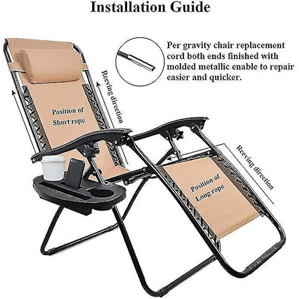Udskiftningsledning Zero Gravity Stol Elastisk Reparation Lounge Bungee
