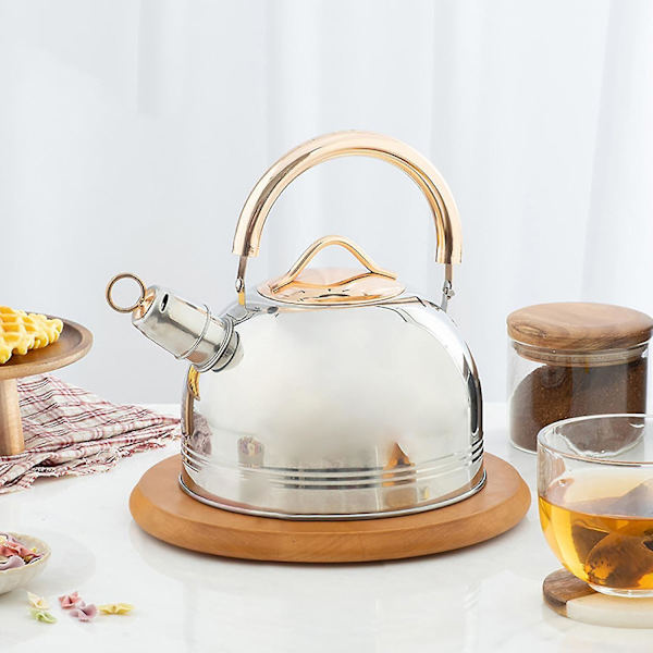 Rustfrit Stål Fløjtende Kedel Tekande 3l Ergonomisk