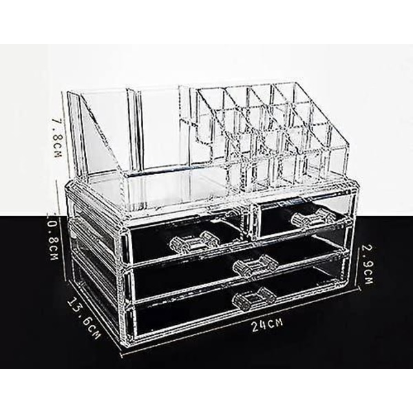 Klar Akryl Makeup Organiser Opbevaringsstativ 2 Lag