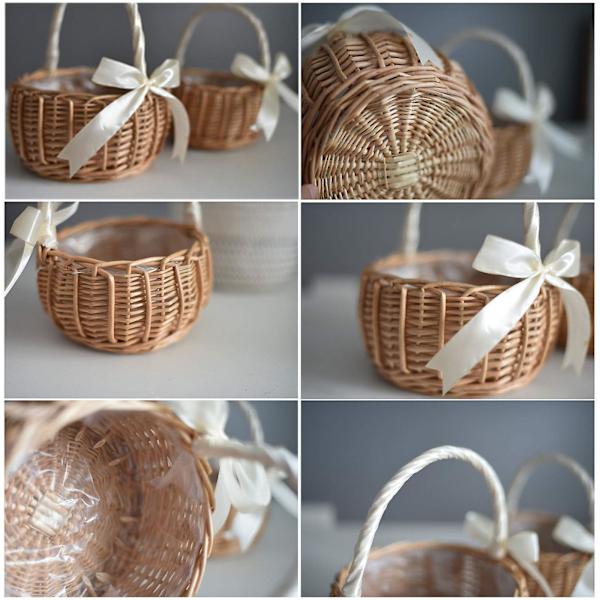 Flettet Rattan Blomsterkurve, Pil Håndflettet Kurve
